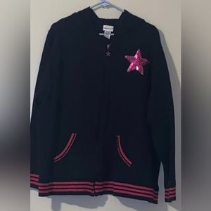 Fashion Bug Black & Pink Star Hoodie